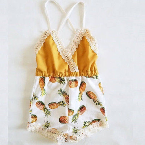 baby girl pineapple romper
